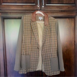 Steve Madden Brown Houndstooth Carolina Blazer🤎🍂🏈